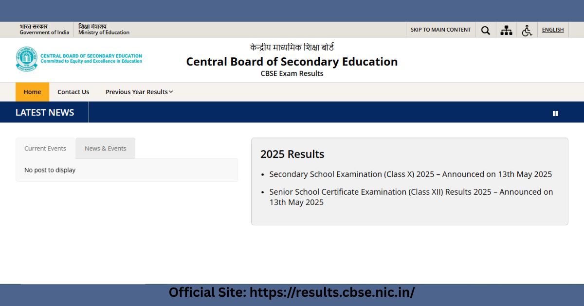 CBSE 12th Result 2025 official announcement showing result date and website